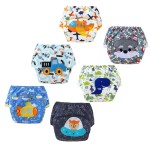 FedMois Baby Potty Training Pants Boys Girls Training Underwear Reusable (6 Pack), Crocodiles, 0-1 Year
