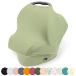 Simka Rose Car Seat Cover Baby & Nursing Cover Up for Breastfeeding - Breathable Multi-Use Privacy Nursing Canopy, Soft Stretchy Rayon Blend Carseat for Baby Boys & Girls - Fern