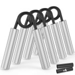 ZEAGUS Grip Strength Trainer 6 Pack,50LB-300LB Metal Hand Grip Strengthener,Non-Slip Heavy-Duty Forearm Exerciser,Hand Gripper for Muscle Building and Hand Rehabilitation Exercising