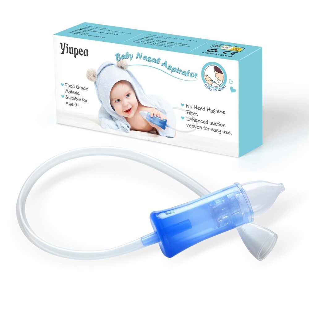 Nasal Aspirator & No Need Hygiene Filter,Reusable Nose Cleaner with Storage Case and Cleaning Brush, Soft Silicone Tips& Increased Suction Version, Easy to Use and Clean