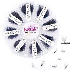 Premade Fans Eyelash Extensions 1000pcs Promades Eyelash Volume Lash Extensions Pointed Base Loose Fans Premade Lash Extensions Fans Handmade Pre Made Volume Lashes Mix (12D-0.07C, 15-20mm)