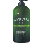 Being Naturals Aloe vera Gel - from 100% Pure Organic Aloe - Natural Raw Moisturizer for Face, Body, Hair. Perfect for Sunburn, Acne, Razor Bumps 16.9 fl oz (Tea Tree, Superfood, Hyaluronic Acid)