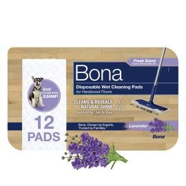 Bona Disposable Wet Cleaning Pads for Hardwood Floors, Lavender Scent
