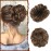 SOFEIYAN Claw Clip Messy Bun Hair Piece Wavy Curly Hair Bun Clip in Claw Chignon Ponytail Hairpieces Synthetic Tousled Updo Hair Extensions Scrunchie Hairpiece for Women, Golden Brown Mixed Blonde