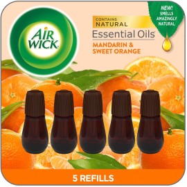 Air Wick Essential Mist Refill, 5 ct, Mandarin & Sweet Orange, Essential Oils Diffuser, Air Freshener