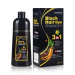 COSMTEK Black Hair Dye Shampoo for Gray Hair, Semi-Permanent Hair Color Shampoo for Women and Men, Herbal and No Ammonia, 3 in 1-100% Grey Coverage(16.9 Fl oz)