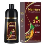 COSMTEK Dark Brown Hair Dye Shampoo for Gray Hair, Semi-Permanent Hair Color Shampoo for Women and Men, Herbal Ingredients, 3 in 1-100% Grey Coverage, 17.6 Fl Oz (Pack of 1)