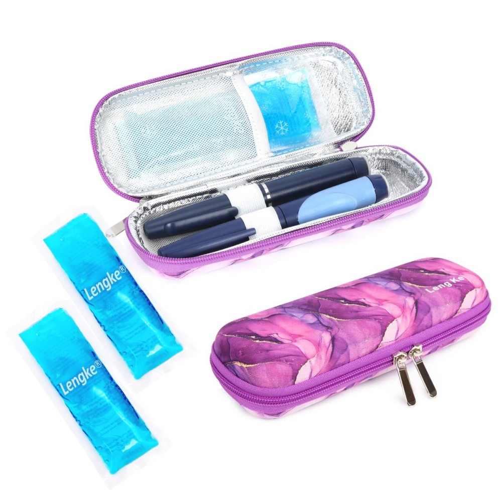 YOUSHARES Portable Insulin Cooler Travel Case - TSA Approved Diabetic Medication Cooling Bag, EVA Insulated Organizer for Epi Pens, Refrigerated Diabetes Supplies Carrying Storage Kit with 2 Ice Pack
