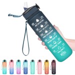 Hyeta 32 oz Water Bottles with Times to Drink and Straw, Motivational Water Bottle with Time Marker, Leakproof, Drinking Sports Water Bottle for Fitness, Gym and Outdoor