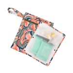 Sarah Wells Pumparoo Wet Dry Bag for Breast Pump Parts - Compact Organizer with Waterproof Pocket, Staging Mat & Fridge Hack - Machine Washable Pumping Accessory (Groovy)