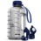 AQUAFIT Half Gallon Water Bottle with Time Marker - Straw & Chug Lid - BPA Free Gym Water Bottle with Straw - Big Gallon Jug (Clarity, 64 oz - 2 Lids)