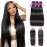 Straight Bundles with Closure Human Hair 22 24 26+20 Brazilian Human Hair Bundles with Closure Straight 100% Unprocessed Virgin Weave Hair Bundles with Lace Closure