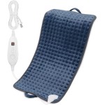 DAILYLIFE Heating Pad, 12x24 Electric Heating Pads with Handles, Multi Purpose Heating Wrap for Neck, Shoulders, Back Pain Relief and Sore Muscles, 6 Heat Settings, Deep Blue