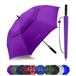 Baraida Golf Umbrella Large 62/68/72 Inch, Extra Large Oversize Double Canopy Vented Windproof Waterproof Umbrella, Automatic Open Golf Umbrella for Men and Women and Family.(62 Inch,Purple)