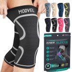 Modvel 2 Pack Knee Brace for Women & Men - Workout Knees Compression Sleeve for Knee Pain Relief Joint Support for ACL, Arthritis, Meniscus Tear Knees Brace for Sports, Rodilleras para Gym Fitness