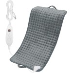 DAILYLIFE Heating Pad, 12x24 Electric Heating Pads with Handles, Multi Purpose Heating Wrap for Neck, Shoulders, Back Pain Relief and Sore Muscles, 6 Heat Settings, Gray