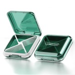 DUBSTAR Daily Pill Organizer,4 Compartments Portable Travel Small Pill Case, Pill Box for Purse Pocket to Hold Vitamins,Cod Liver Oil,Supplements and Medication (Green)