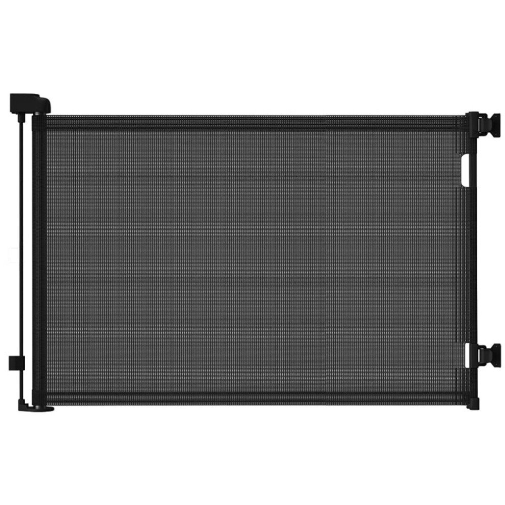 Retractable Baby Gate for Stairs - 33 Height, Expands up to 71 Width - Safety Gate for Infants, Toddlers, Dogs & Pets - Easy Install, Secure Closure, Black Mesh Design for Indoor & Outdoor Use