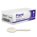 PAMI Bulk Plastic Spoons 1000 Count Disposable Medium Weight Sturdy Cutlery for Parties and Catering (Teaspoons Teaspoons White)