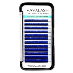 Colored Lash Extensions 0.07mm D Curl Blue Individual Volume Lashes Extensions 13-20 Mix Length Color Eyelash Extensions for Salon (Blue 0.07-D, 13-20mm)