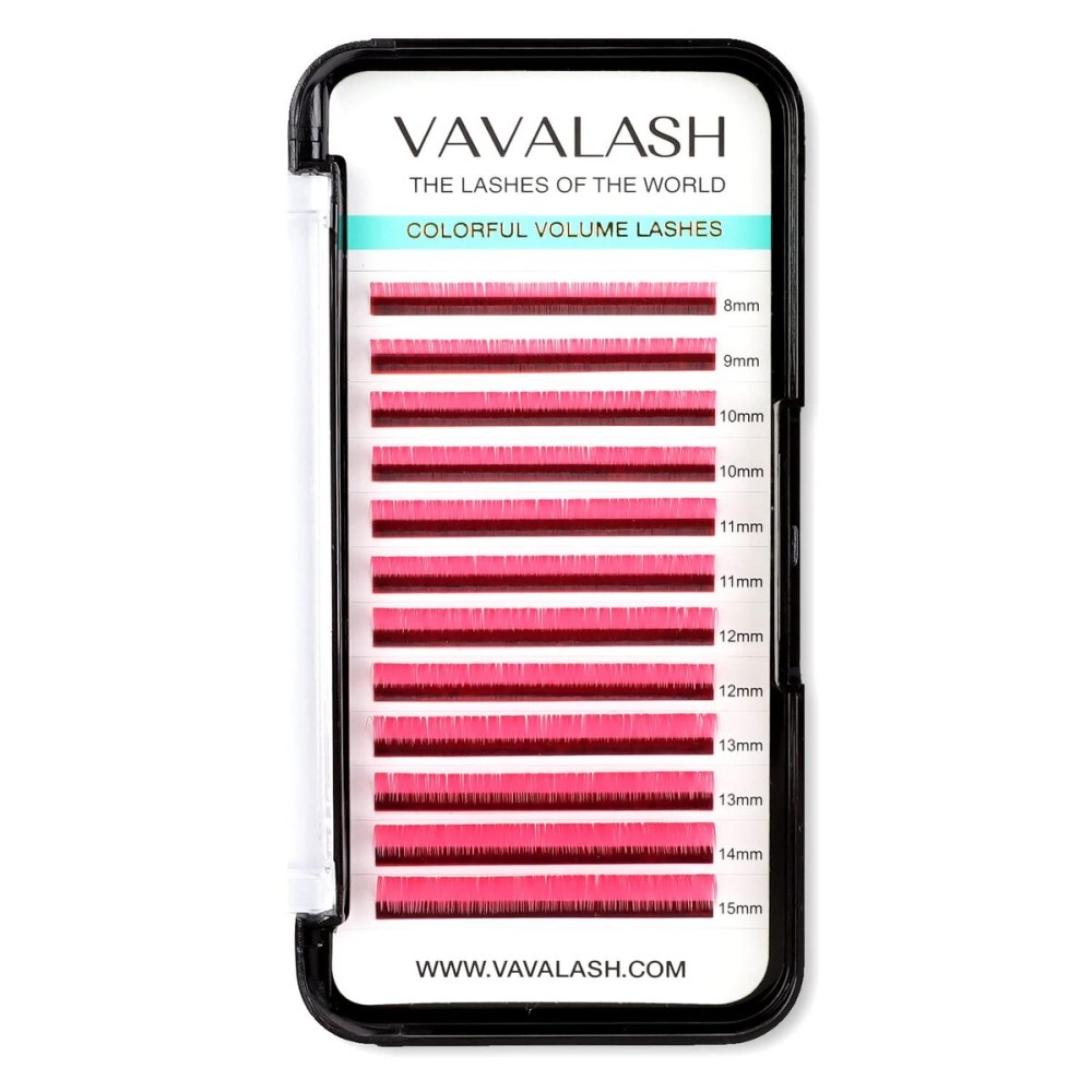 Colored Lash Extensions 0.07mm D Curl Pink Individual Volume Lashes Extensions 13-20 Mix Length Color Eyelash Extensions for Salon (Pink 0.07-D, 13-20mm)