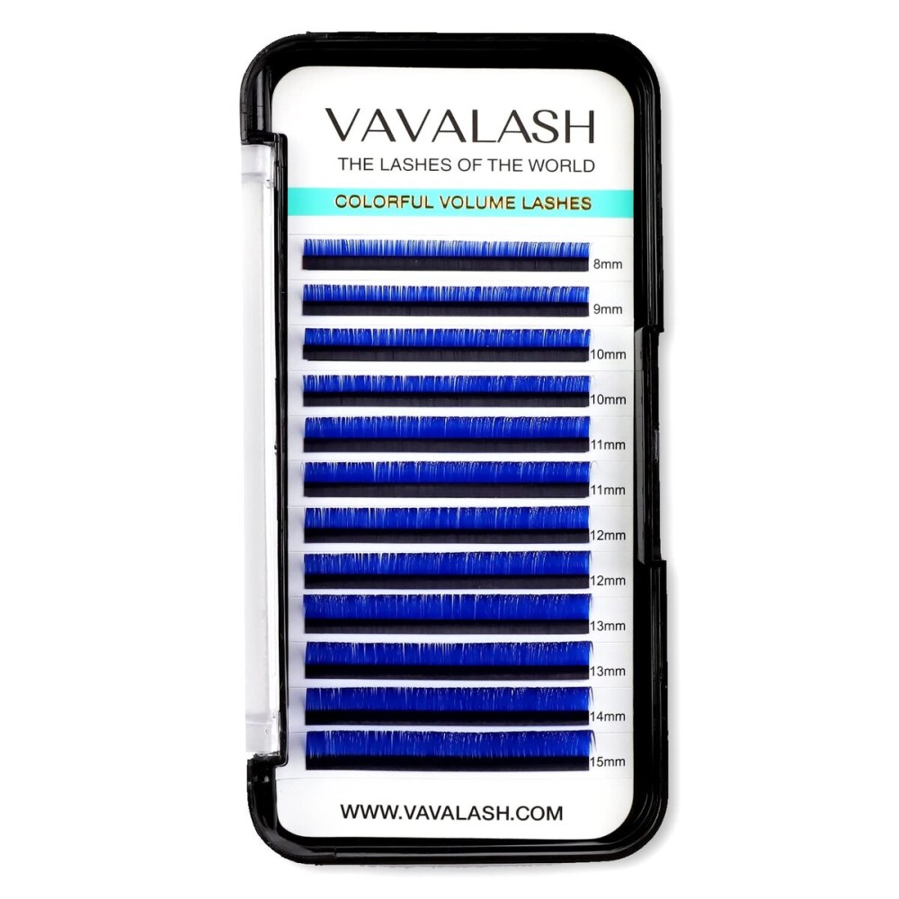 Colored Lash Extensions 0.07mm DD Curl Blue Individual Volume Lashes Extensions 13-20 Mix Length Color Eyelash Extensions for Salon (Blue 0.07-DD, 13-20mm)