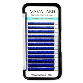 Colored Lash Extensions 0.07mm DD Curl Blue Individual Volume Lashes Extensions 13-20 Mix Length Color Eyelash Extensions for Salon (Blue 0.07-DD, 13-20mm)