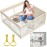 Fodoss Baby Playpen with Mat, Small Baby Play Pen(47x47inch), Playpen for Babies and Toddler (4747inch Beige with mat)