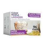 The Clean People Laundry Detergent Pods - Hypoallergenic Laundry Pods - Ultra Concentrated, Recyclable Packaging, Stain Fighting - Lavender, 96 Pack