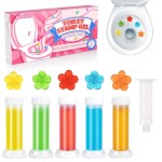 KILOSTEP Flower Toilet Gel Stamp, 60 Count Toilet Bowl Stamp Gel 5 Kinds Of Scent Toilet Bowl Cleaner