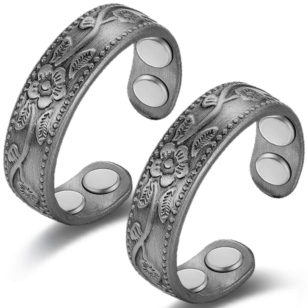 Vicmag Copper Magnetic for Women Magnetic Rings 99.9% Copper Finger Strong Magnet Gift Adjustable