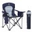 LET\'S CAMP Oversized Folding Camping Chair Portable Outdoor Heavy Duty Padded Chairs Lawn Chair with Cup Holder, Storage Pocket and Cooler Bag, Supports 450LBS, for Camp, Travel, Picnic (Blue)