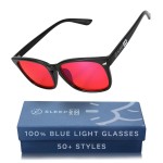 Sleep ZM Blue Light Blocking Glasses for Women + Men - Better Sleep + Anti Eye Strain Protection - Computer Screens & Gaming - Black Wayfarer - Daytime Clear Lens