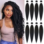 Beyond Beauty Braiding Hair pre stretched, Braids Synthetic Fiber Ombre Yaki Texture, Natural Easy Twist Braids Crochet Hair Hot Water Setting hair extensions