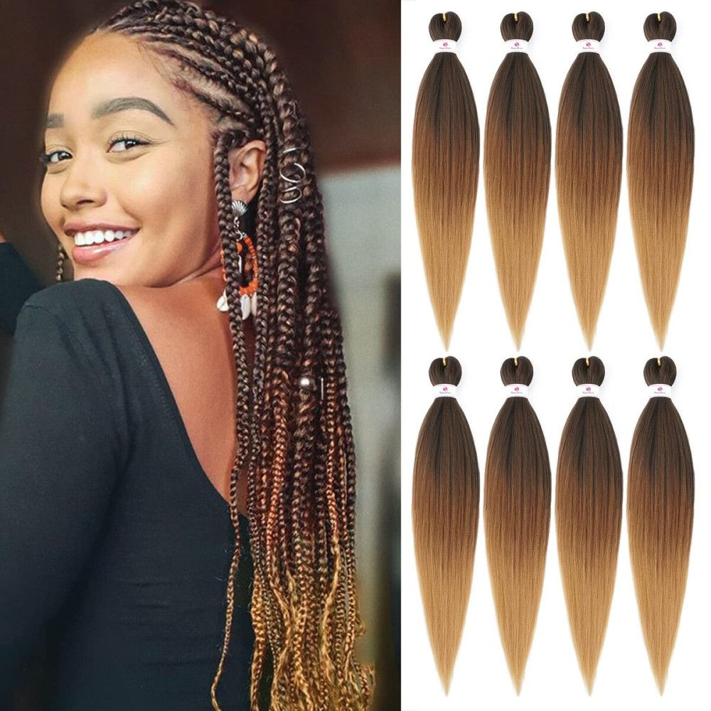 Beyond Beauty Braiding Hair pre stretched, Braids Synthetic Fiber Ombre Yaki Texture, Natural Easy Twist Braids Crochet Hair Hot Water Setting hair extensions