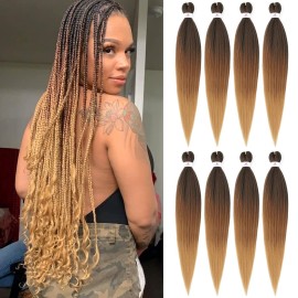 Beyond Beauty Braiding Hair pre stretched, Braids Synthetic Fiber Ombre Yaki Texture, Natural Easy Twist Braids Crochet Hair Hot Water Setting hair extensions