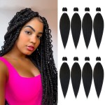 Beyond Beauty Braiding Hair pre stretched, Braids Synthetic Fiber Ombre Yaki Texture, Natural Easy Twist Braids Crochet Hair Hot Water Setting hair extensions