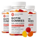 iRestore Hair Gummy Vitamins, Vegan Biotin Gummies for Hair Skin and Nails, Hair Growth Gummies for Women & Men, Biotin 10,000mcg, 3PK