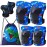 FIODAY Knee Pads for Kids Dinosaur Knee Elbow Pads Wrist Guards with Drawstring Bag Adjustable 7 in 1 Protective Gear Set for Boys Inline Skating Bike Cycling Skateboard Scooter, 3-8 Years, Blue