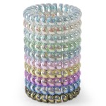 JessLab Spiral Hair Ties for Women, 10-Pack Traceless No-Damage Ponytail Holders, Coils Hair Bands for Girls, Assorted Colors