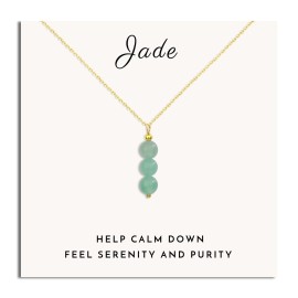 SmileBelle Jade Necklace for Women, Dainty Crystal Necklace With Jade Beads, Green Necklace Crystal Pendant Necklace as Birthday Gifts Ideas for Girls, Jewelry as Women Gifts as Thanksgiving Day Gifts