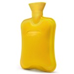 HomeTop Premium Classic Rubber Hot Water Bottle (Yellow)