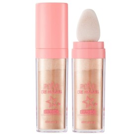 Polvo De Hadas Fairy Dust Highlight Patting Powder - Full Body Contouring and Clavicle Pearlescent Patting Powder for Face and Eye, Christmas Sparkling Body Glitter (03 Golden Brown)