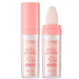 Polvo De Hadas Fairy Dust Highlight Patting Powder - Full Body Contouring and Clavicle Pearlescent Patting Powder for Face and Eye, Christmas Sparkling Body Glitter (02 Fairy Pink)