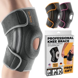 DR. BRACE ELITE Knee Brace with Side Stabilizers & Patella Gel Pads for Maximum Knee Pain Support and fast recovery for men and women-Please Check How To Size Video (Moon, Medium)