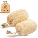 Almooni Egyptian Loofah Exfoliating Body Scrubber, Natural Real Egyptian Shower Loofah Sponge Body Scrubber for Women and Men, for Body and Face That Will Get You Clean - 2 Count (1 Pack)