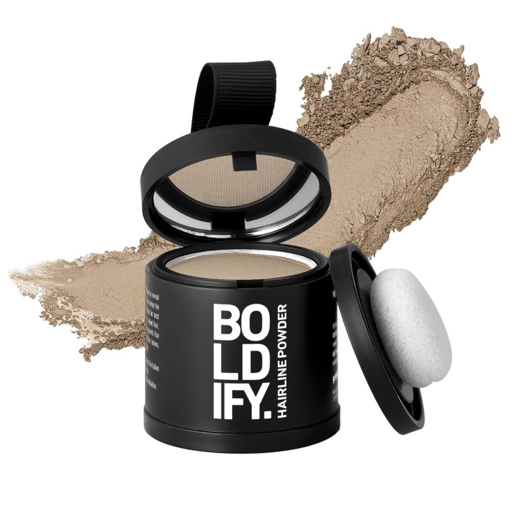 BOLDIFY Hairline Powder (LARGE, 10g) - Root Touch Up Hair Color for Gray Coverage - Bald Spot Concealing Hair Powder for Women & Men - 24-Hour Stain-Proof - Light Blonde