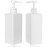 Pump Bottle Dispenser 22oz/650ml Jansburg 2Pack Refillable Square Plastic Lotion Dispenser Empty Lotion Pump Bottle for Essential Oil Lotion, Shampoo, Bathroom Travel White