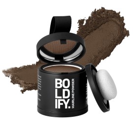 BOLDIFY Hairline Powder (LARGE, 10g) - Root Touch Up Hair Color for Gray Coverage - Bald Spot Concealing Hair Powder for Women & Men - 24-Hour Stain-Proof - Light Brown
