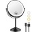 Gospire 8 Lighted Makeup Mirror with Magnification 10X/1X, 3 Color Lights & Dimmable Lighting, 360 Rotation Double Sided Rechargeable Cordless Vanity Cosmetic Standing LED Mirror for Makeup